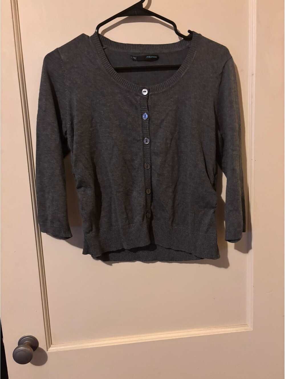 Maurices Gray Button-Up Cardigan Sweater Large